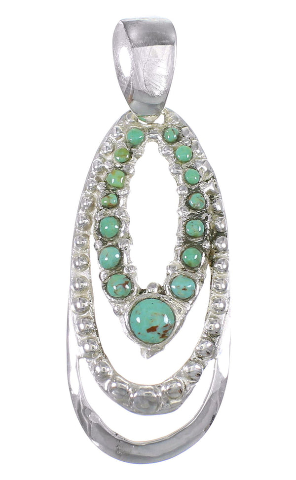 Genuine Sterling Silver Turquoise Slide Pendant YX77432