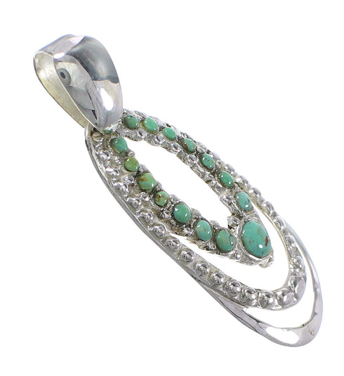 Genuine Sterling Silver Turquoise Slide Pendant YX77432
