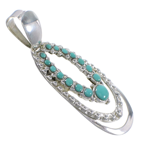 Silver And Turquoise Slide Pendant YX77435