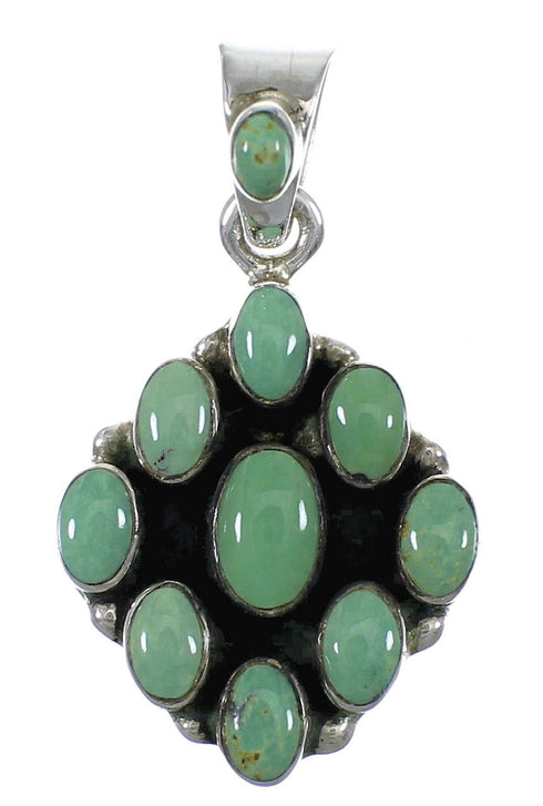 Authentic Sterling Silver And Turquoise Slide Pendant YX77442