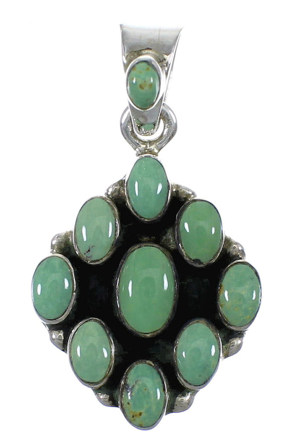 Authentic Sterling Silver And Turquoise Slide Pendant YX77442