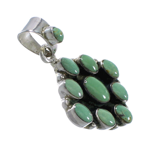 Authentic Sterling Silver And Turquoise Slide Pendant YX77442