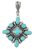 Turquoise Southwest Sterling Silver Slide Pendant YX77446