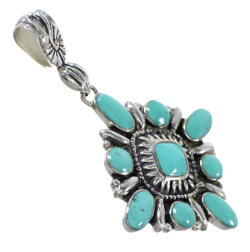 Turquoise Southwest Sterling Silver Slide Pendant YX77446
