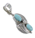 Silver And Turquoise Leaf Pendant YX77476