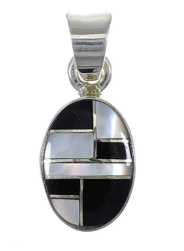 Jet Mother Of Pearl Silver Pendant YX76601