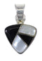 Jet Mother Of Pearl Sterling Silver Slide Pendant YX76748