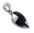 Black Jade Mother Of Pearl Silver Tear Drop Pendant YX76610