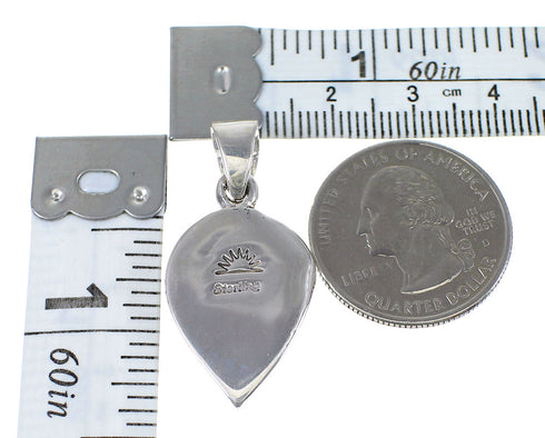 Black Jade Mother Of Pearl Silver Tear Drop Pendant YX76610