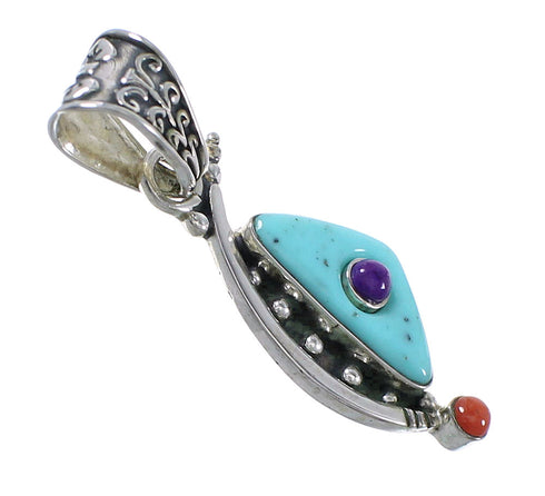 Multicolor Sterling Silver Southwestern Pendant YX76634