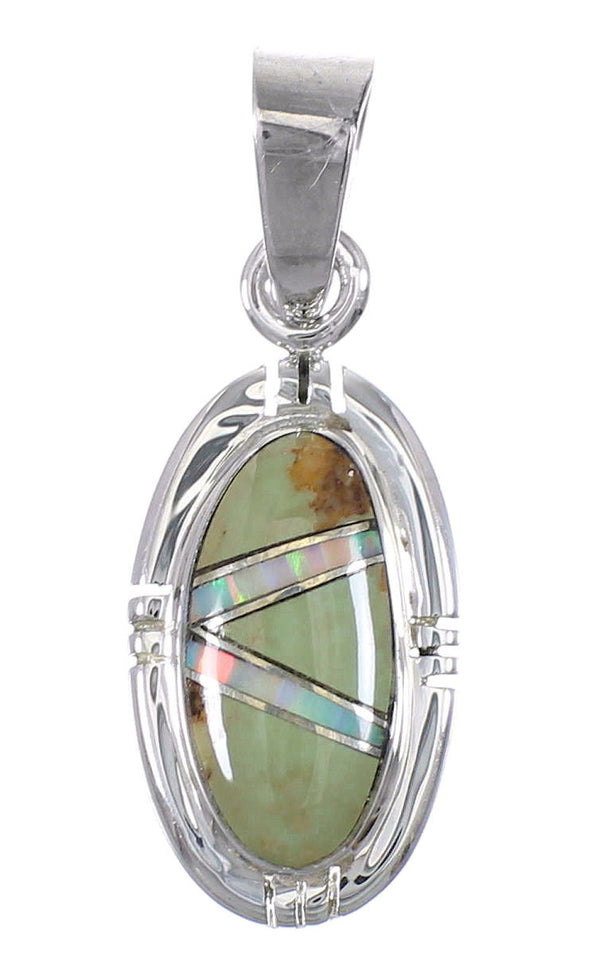 Turquoise Opal And Genuine Sterling Silver Pendant YX75989
