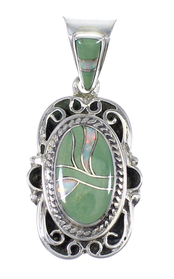 Opal Turquoise Silver Southwest Pendant YX76009