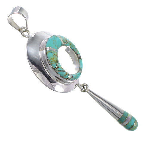 Sterling Silver Opal And Turquoise Southwestern Pendant YX76134