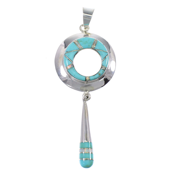 Genuine Sterling Silver Opal And Turquoise Southwest Pendant YX76136