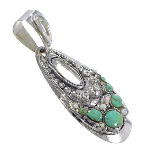 Southwestern Opal Turquoise Silver Pendant YX76144
