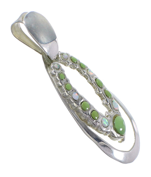 Southwestern Opal Turquoise Genuine Sterling Silver Pendant YX76157