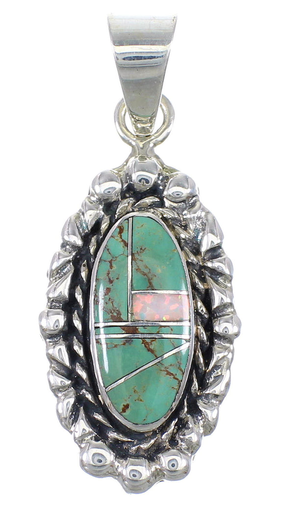 Turquoise Opal Silver Southwestern Pendant YX77629