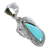 Southwestern Sterling Silver And Turquoise Flower Pendant AX77008
