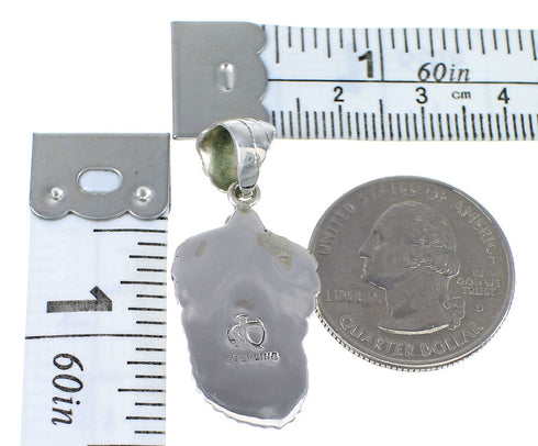 Southwestern Sterling Silver And Turquoise Flower Pendant AX77008