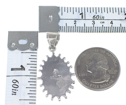 Sterling Silver And Turquoise Needlepoint Water Wave Pendant AX77011