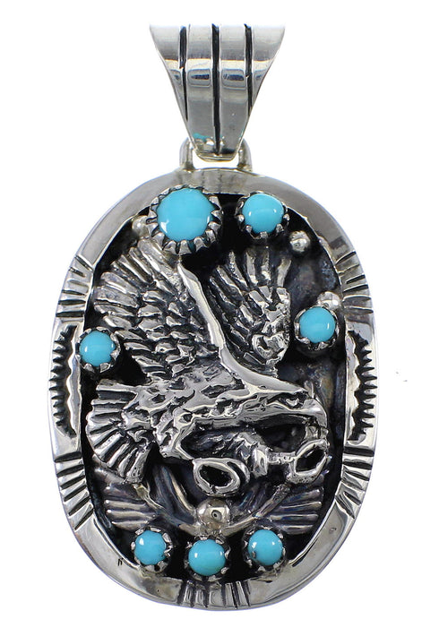 Southwest Silver And Turquoise Eagle Pendant AX77024