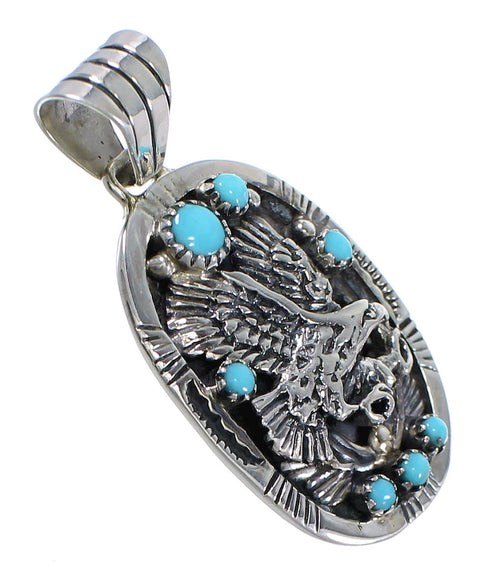 Southwest Silver And Turquoise Eagle Pendant AX77024