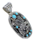 Southwest Silver And Turquoise Eagle Pendant AX77024