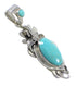 Turquoise Sterling Silver Southwest Flower Pendant AX77032