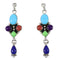 Multicolor Southwest Sterling Silver Post Dangle Earrings QX76537