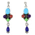 Multicolor Southwest Sterling Silver Post Dangle Earrings QX76537