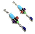 Multicolor Southwest Sterling Silver Post Dangle Earrings QX76537