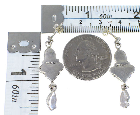 Multicolor Southwest Sterling Silver Post Dangle Earrings QX76537