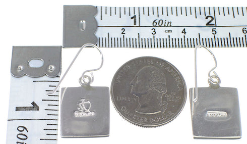 Turquoise Southwest Authentic Sterling Silver Hook Dangle Earrings QX76660