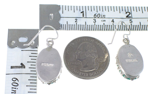 Turquoise Coral Sterling Silver Flower Ladybug Hook Dangle Earrings QX76784