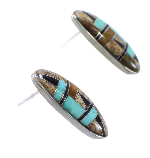 Sterling Silver Multicolor Southwest Post Earrings QX76627