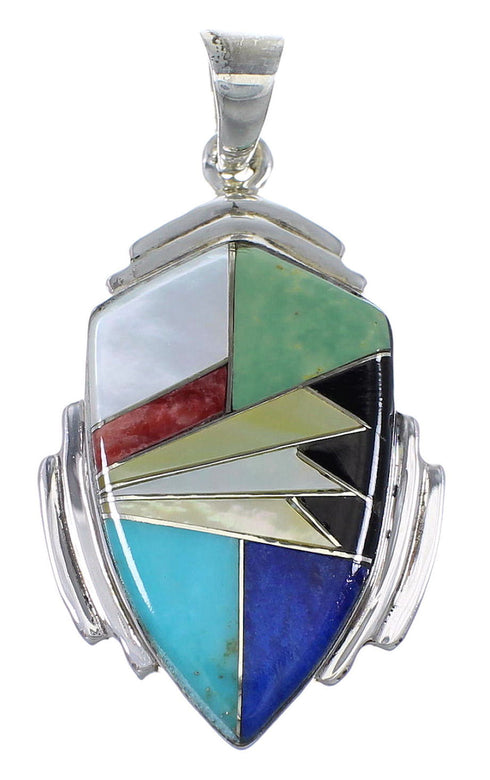 Silver Multicolor Southwestern Pendant YX77651
