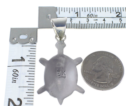 Sterling Silver And Multicolor Southwest Turtle Pendant YX77684