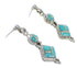 Turquoise And Opal Inlay Silver Post Dangle Earrings AX76910