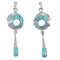 Turquoise Sterling Silver Southwestern Post Dangle Earrings YX76353