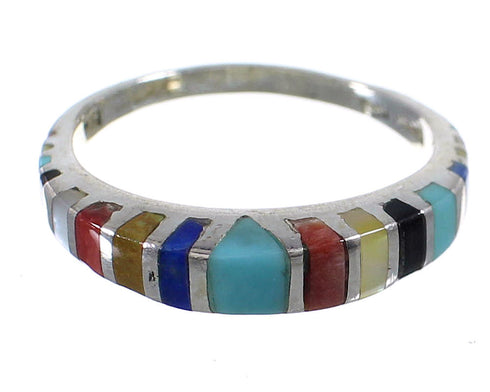 Silver Multicolor Southwest Jewelry Ring Size 5-3/4 YX76301