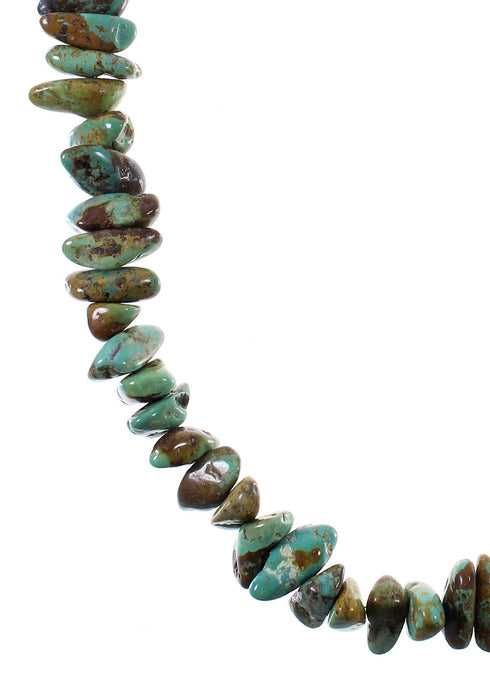 Turquoise Sterling Silver Navajo Indian Bead Necklace YX76741
