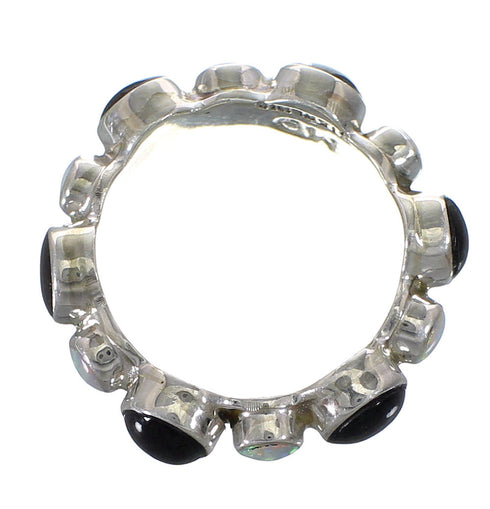 Jet Opal Sterling Silver Southwest Ring Size 5-3/4 YX77057
