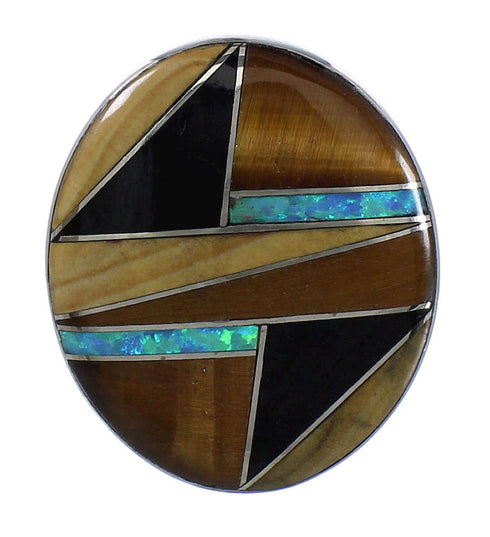 Southwest Multicolor Sterling Silver Ring Size 8-1/2 QX78458