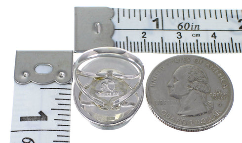 Southwestern Multicolor Silver Ring Size 8 QX78452