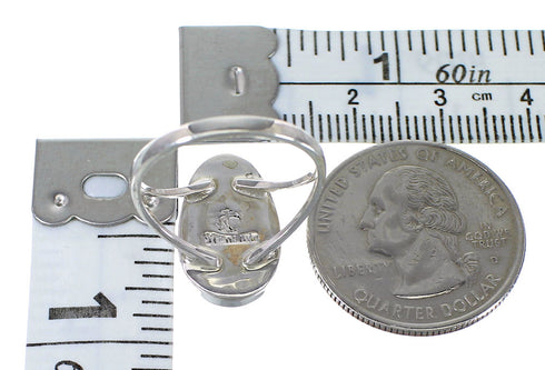 Genuine Sterling Silver Southwestern Multicolor Ring Size 7-3/4 QX78500