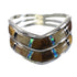 Multicolor Inlay Silver Southwest Ring Size 6-1/2 QX78559