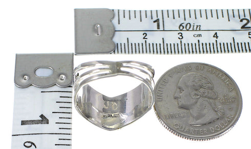 Multicolor Inlay Silver Southwest Ring Size 6-1/2 QX78559