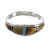 Multicolor Inlay Southwestern Sterling Silver Ring Size 6-1/4 QX78588