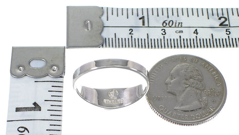 Multicolor Inlay Southwestern Authentic Sterling Silver Ring Size 6-3/4 QX78594