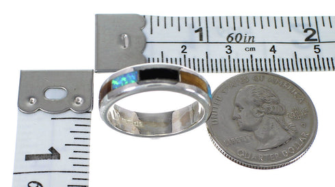 Silver Multicolor Inlay Southwestern Ring Size 5-1/2 QX78639